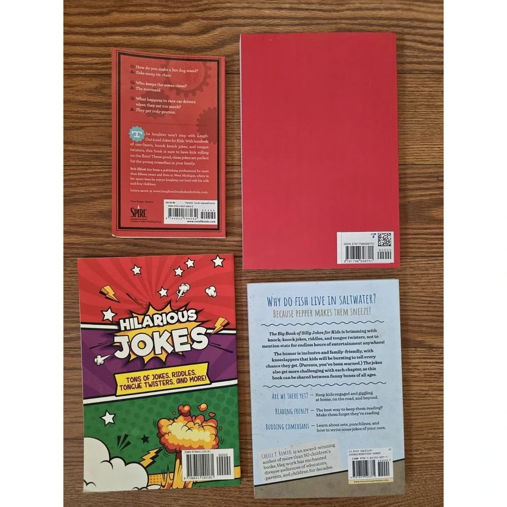 Silly Jokes‎ for Kids, Dad Jokes, LOL Jokes... Lot of 4 books paperback